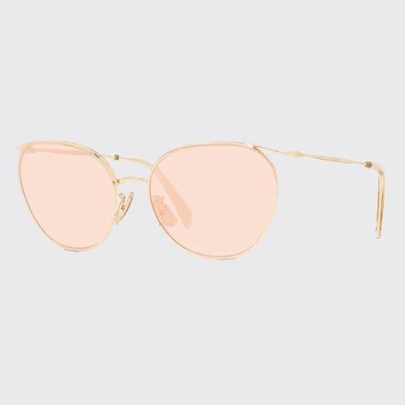 CELINE CL40136U GOLD/ROSE PINK GOLD LENS AVIATOR SUNGLASSES - Picture 10 of 10